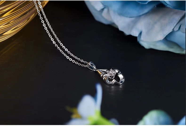 Ювелирные подвески с бриллиантами для женщин 0.04CT 18K Белое Золото 0.3CT бриллиантовое ожерелье с эффектом бриллиантов блестящая подвеска подарки хорошее ювелирное изделие