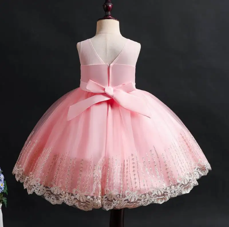 Платье принцессы для девочек Пышное газовое платье без рукавов с вышивкой дня
