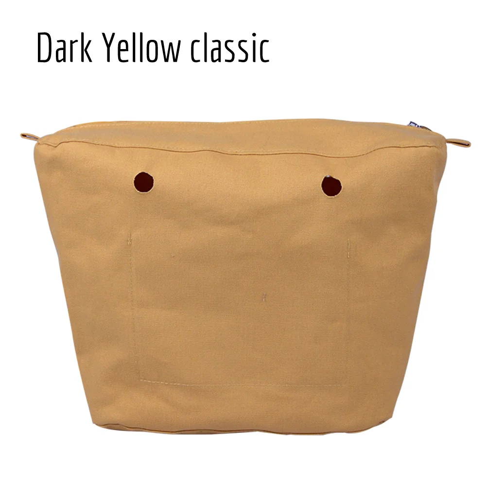 dark yellow classic TANQU новая водонепроницаемая внутренняя подкладка вставка карман на молнии для классического мини Obag холст внутренний карман для O сумка - Цвет: dark yellow classic