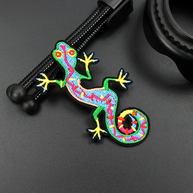 Милая вышитая нашивка для одежды Gecko аппликация рюкзака жакет джинсов