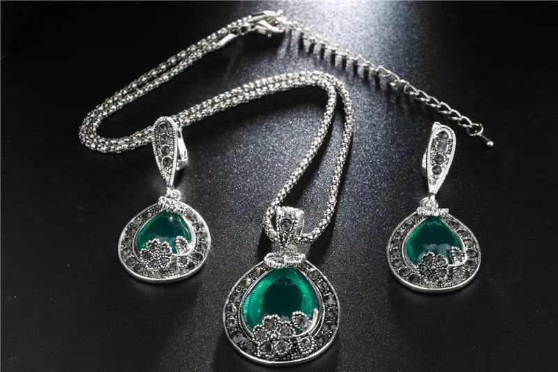 3 шт./комплект серьги и ожерелье с австрийскими кристаллами|jewelry sets earrings|blue jewelry