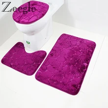 Zeegle Bathroom Bath Mat Set Toilet Rugs Flannel Anti Slip Shower Carpets Set Home Toilet Lid Cover Shower Room Rug Floor Mats Zeegle Bathroom Bath Mat Set Toilet Rugs Flannel Anti Slip Shower Carpets Set Home Toilet Lid Cover Shower Room Rug Floor Mats