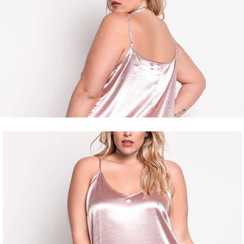 Сексуальное женское платье свободное без рукавов сатиновое элегантное 2019