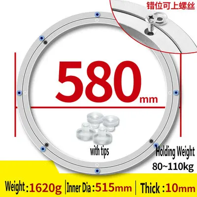 24INCH 58CM OD HQ MM01 Двухслойный дизайн Malmatch сверхмощный приглушенный алюминиевый сплав Lazy Susan Круглый Поворотный Стол подшипник для обеденного стола - Цвет: 24INCH 58CM OD