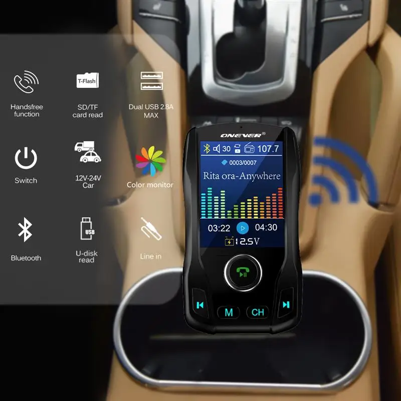 Fm передатчик Bluetooth Автомобильный MP3 плеер fm модулятор с поддержкой USB флеш