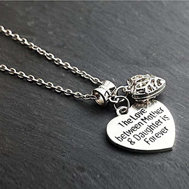 XIAOJINGLING &quotThe Love Between Mother&ampDaughter Is Forever&quotHollow Out Heart Pendants Necklaces Women's/Mother's Day Jewelry Gift |