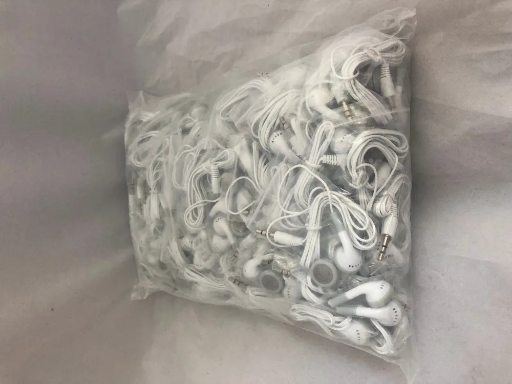 100 шт./партия оптовая продажа белые 3 5 мм стерео музыкальные наушники