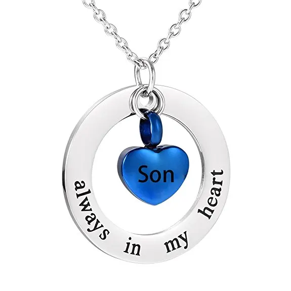 Ожерелье для кремации сын из нержавеющей стали|necklace always|cremation urn pendantcremation urns |