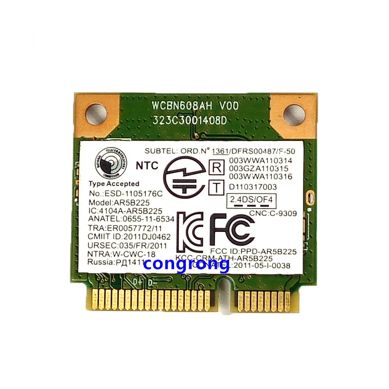 Для Atheros AR5B225 AR9485 half Mini PCI-E WIFI bluetooth 4 0 Беспроводная карта для Lenovo G400 G400S G500 G405 M490 B490 |