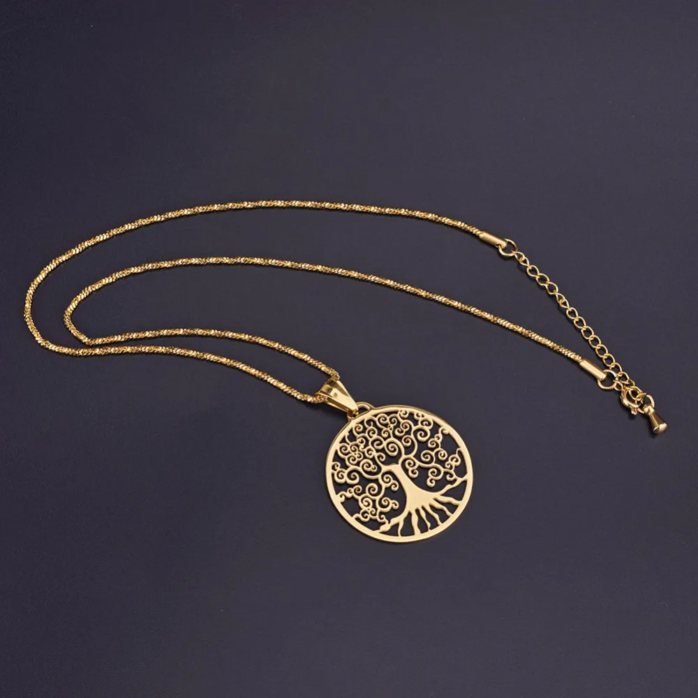 Женское Ожерелье Дерево жизни SOITIS ожерелье из нержавеющей стали с круглым