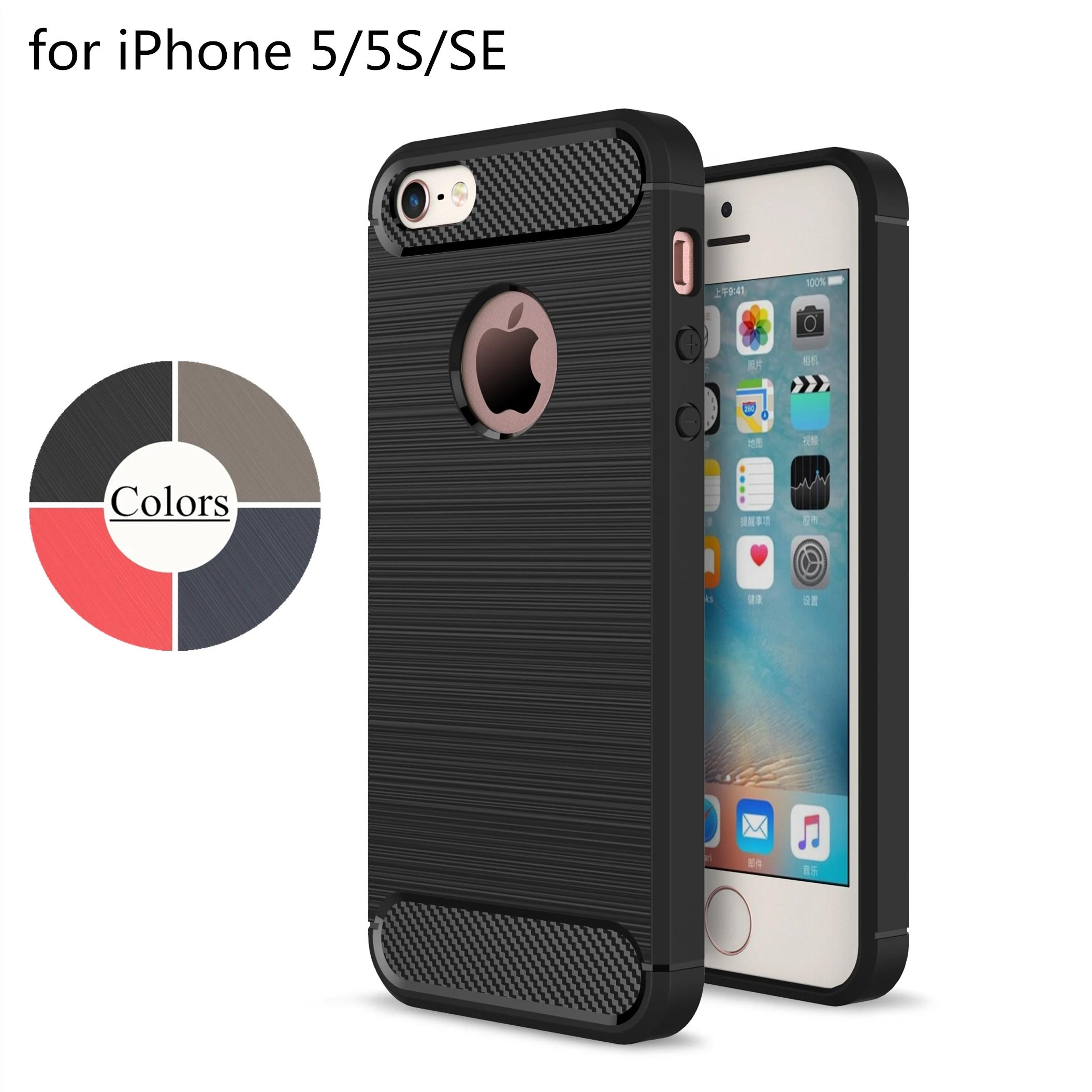Защитный чехол Bova из углеродного волокна для Apple iPhone SE 5 силиконовый ТПУ