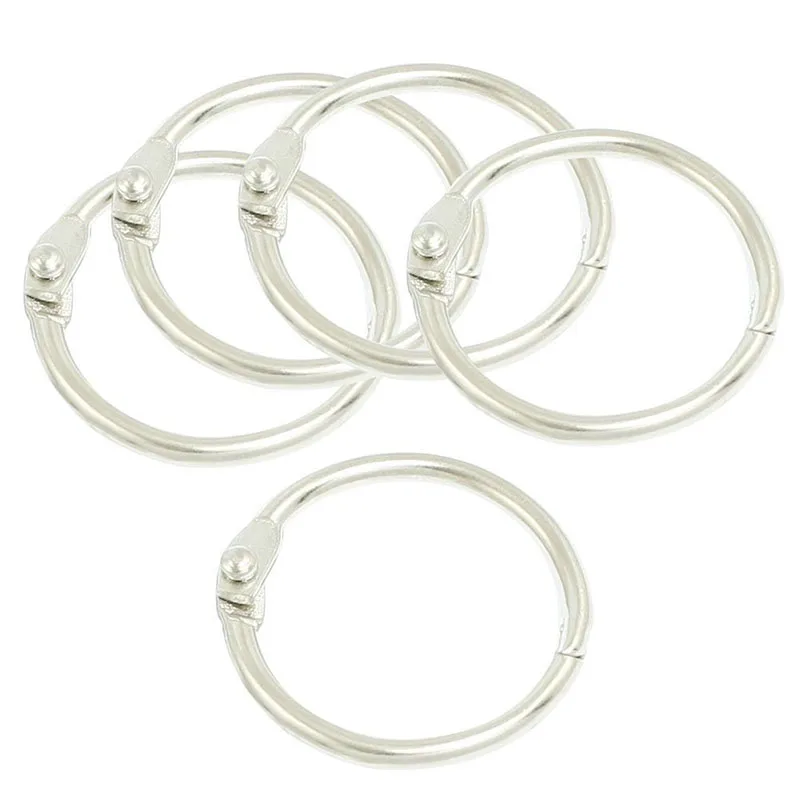

5 pcs silver 30mm Od. Metal Staple Book Binder Loose Leaf Circlip Ring
