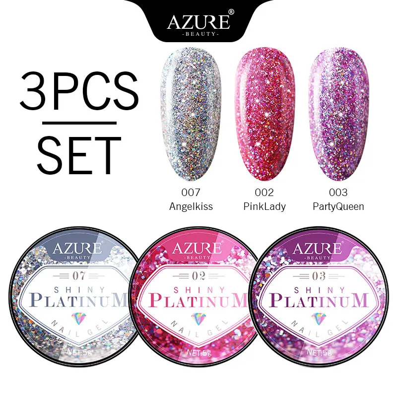 Azure Beauty набор блестящих гель лаков для дизайна ногтей полуперманентный