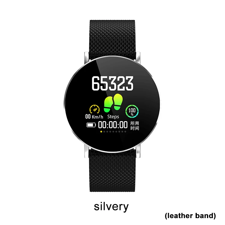 Leather-Silver ESEED Y1 Смарт-часы для мужчин фитнес-трекер спортивные IP68 сердечного ритма кровяное давление smartwatch android PK fitbits xiao mi band 4 - Цвет: Leather-Silver