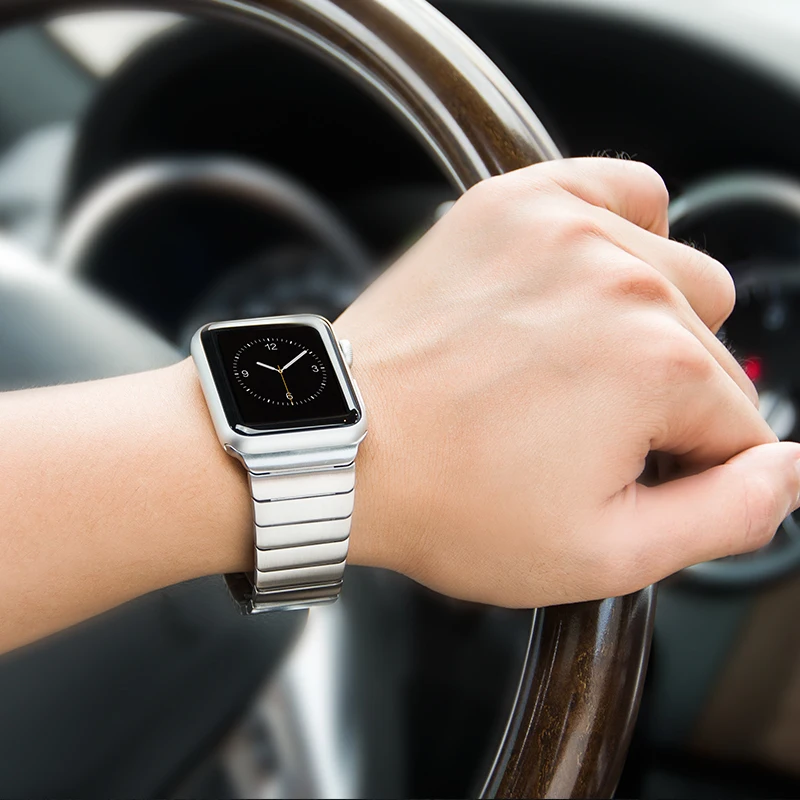 Ремешок из нержавеющей стали для Apple Watch SE 6 5 4 3 2 1 металлический браслет с пряжкой