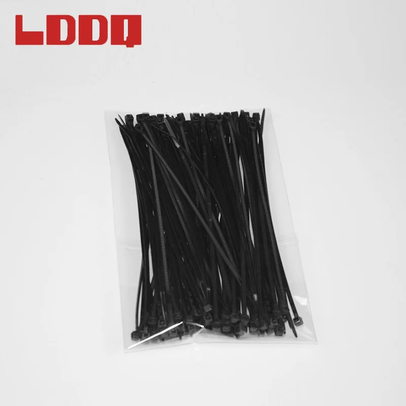 Самоблокирующиеся пластиковые нейлоновые кабельные стяжки LDDQ 250 шт. черно-белые