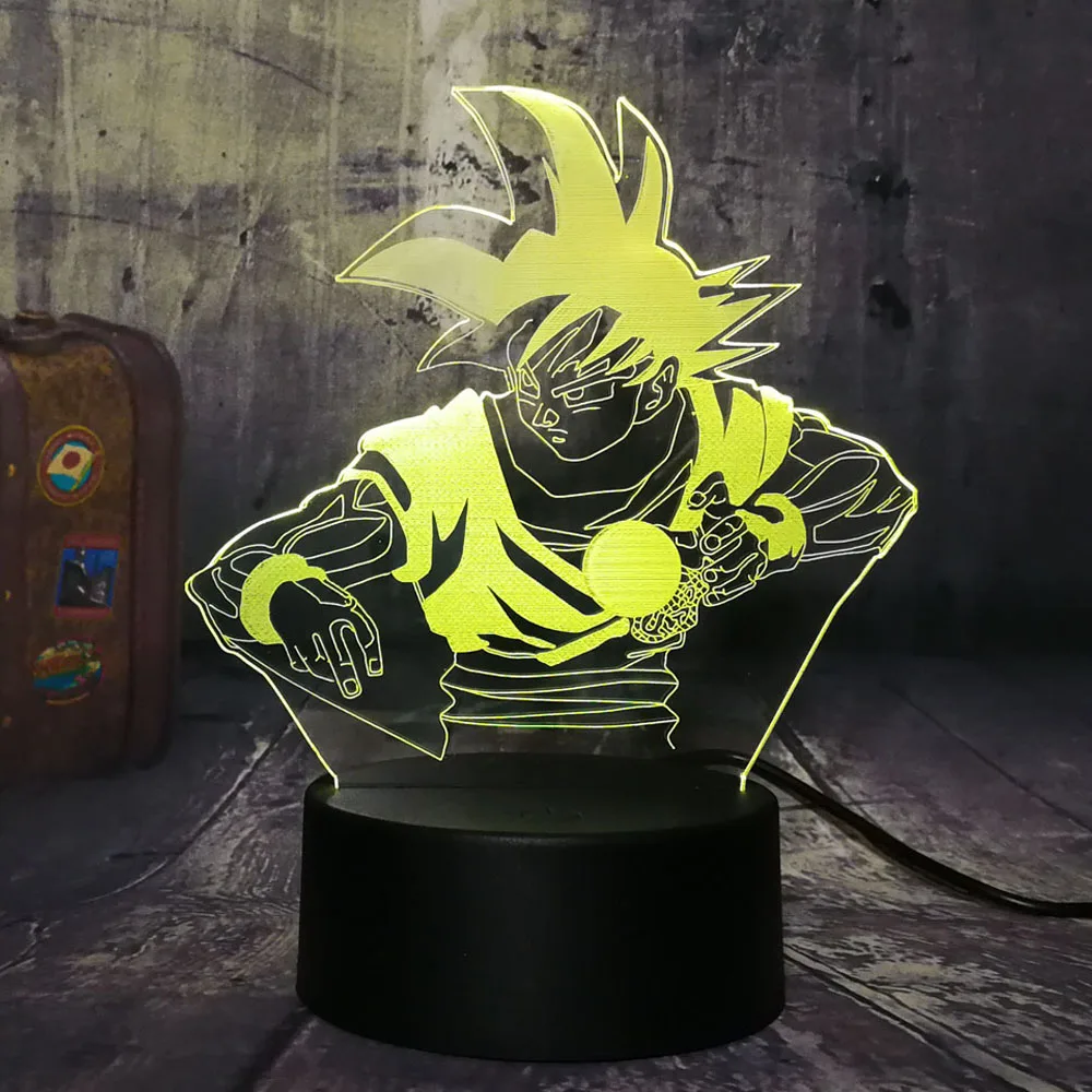 Крутая Новинка семь Драконий жемчуг Сон Гоку Акриловые 3D светодиодные ночники USB