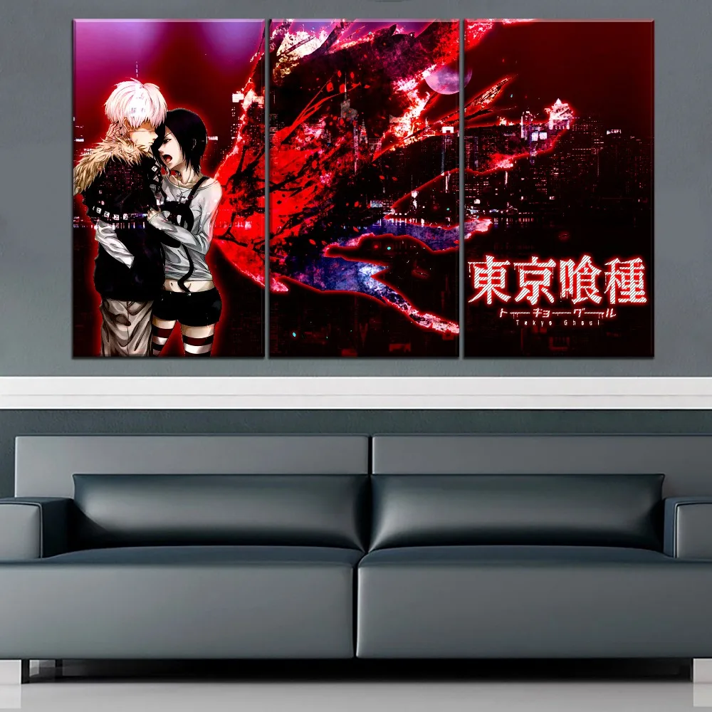 Wall Art Painting Modern Home Decor Tokyo Ghoul Animation Poster 1 Piece Canvas Print Ken Kaneki And Touka Kirishima Pcitures | Дом и сад