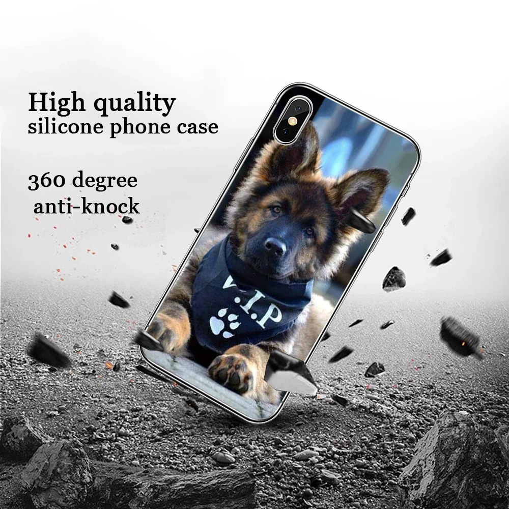 Высококачественный силиконовый чехол с немецкой овчаркой для iPhone 5 5S 6 6S Plus 7 8 11 Pro X XS Max XR