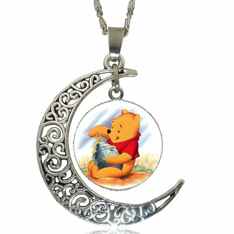 For Woman Vintage Statement Bear Honeypot Fashion Necklaces &amp Pendants Necklace With Crescent Moon Glass | Украшения и