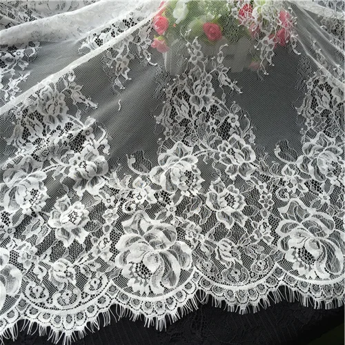 3 М/лот ширина 70 см черный белый изысканный ресниц кружевной ткани ручной работы