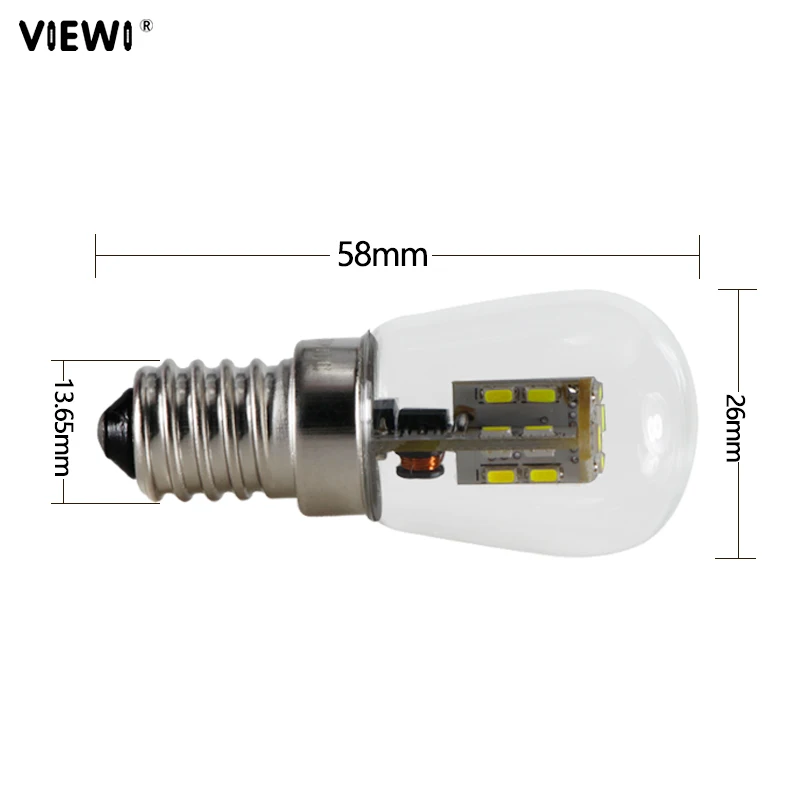 Ampoule led e14 12 24 вольт 2 Вт T26 лампа для кукурузы прозрачная оболочка В 220 Е 14 кухонная