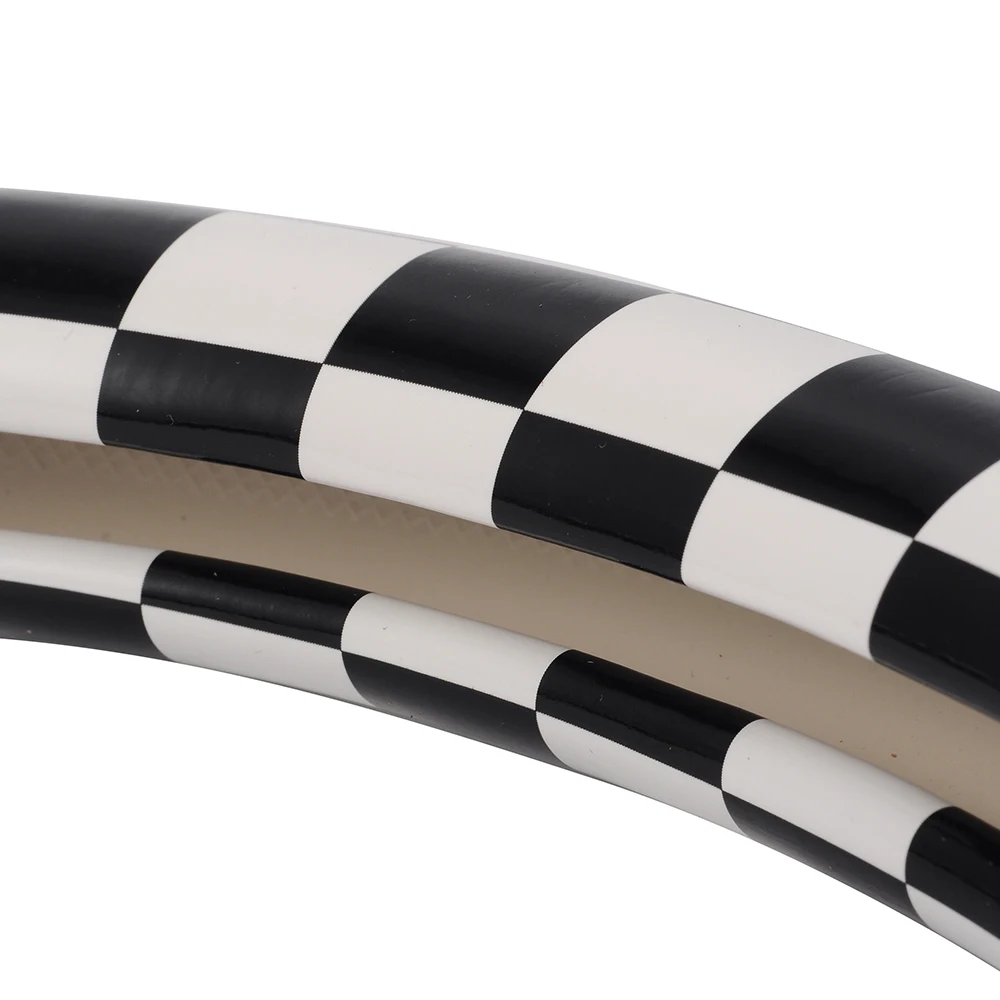 M Размер автомобильный чехол на руль черно белый плед стильные чехлы из