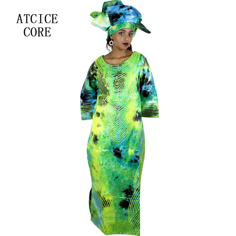 

african bazin riche design dresses bazin embroidery long dress with scarf