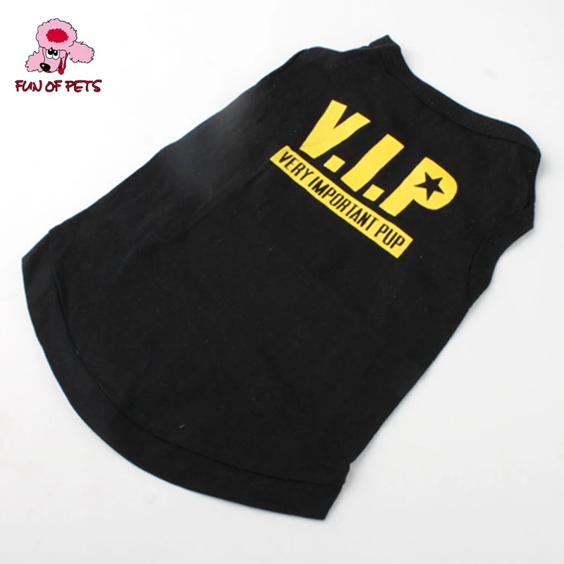 Summer VIP Style Cotton Dog Shirt Cool Clothes Cute Pet Products (XS-L Black) | Дом и сад