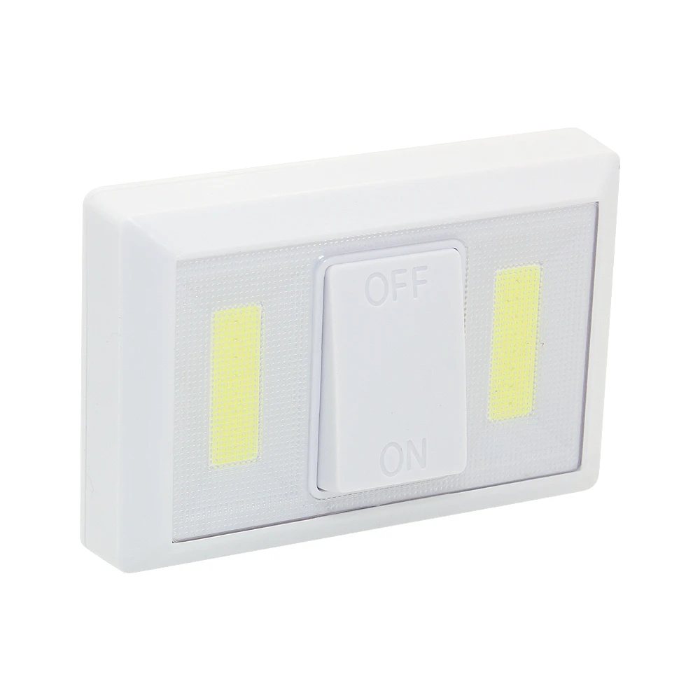 

Portable COB LED Wall Night Lights with Switch Battery Powered Wireless Lamp For Bedroom Pathway Stairway Closet Garage