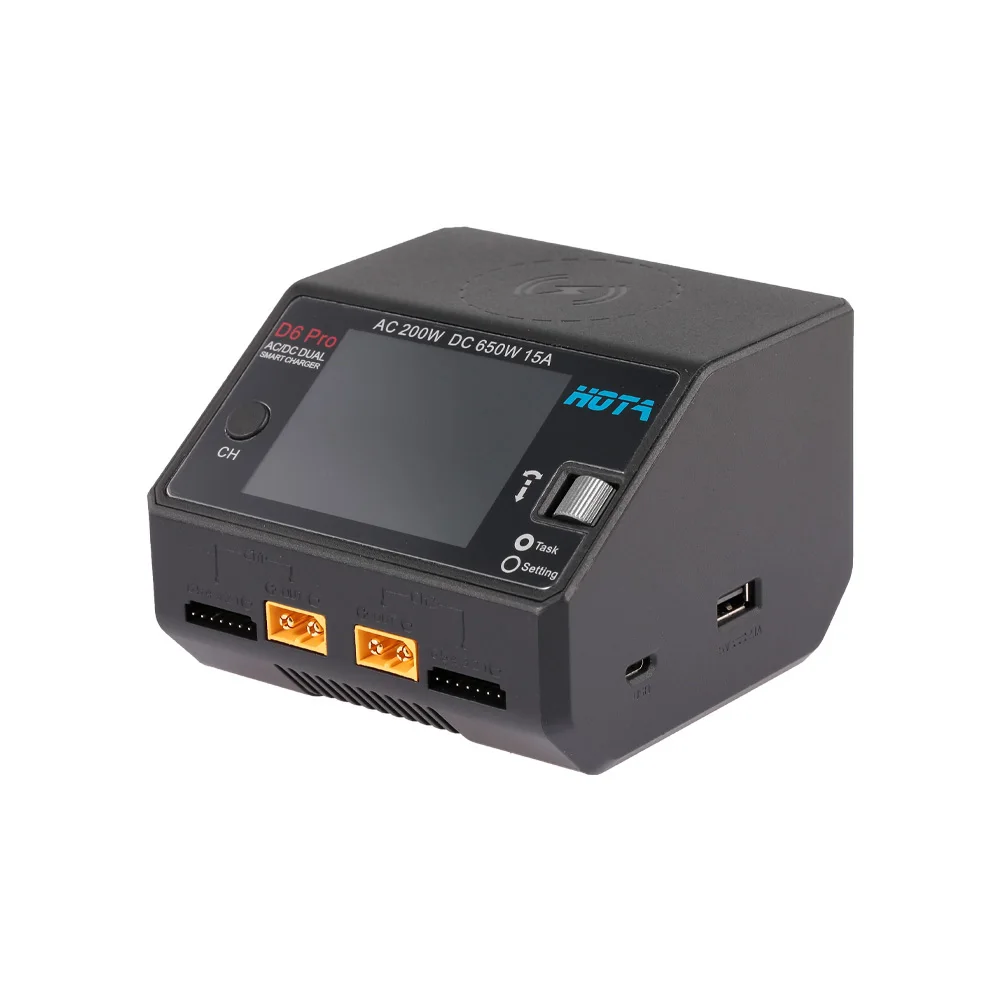 hota d6 pro charger rc car drone parts ac200w dc650w 15a 16s for lipo nimh battery phone wireless charging smart battery free global shipping