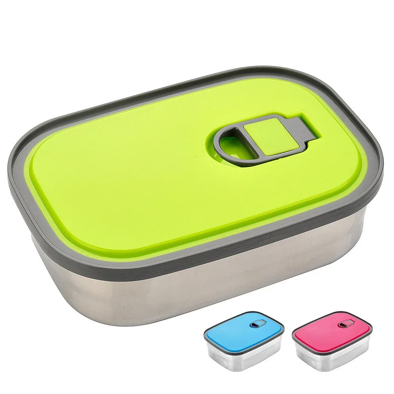 ONEUP нержавеющая сталь Ланч-бокс студенческий Bento box уплотнение с крышкой миска для свежей еды герметичный контейнер для хранения продуктов