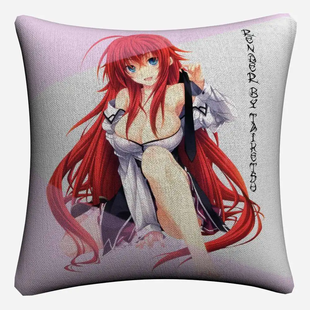 Риас Gremory старшая школа Dxd аниме декоративная льняная Наволочка на подушку размером 45*45 см Подушка Чехол для дивана домашний декор наволочки Almofada - Цвет: 3