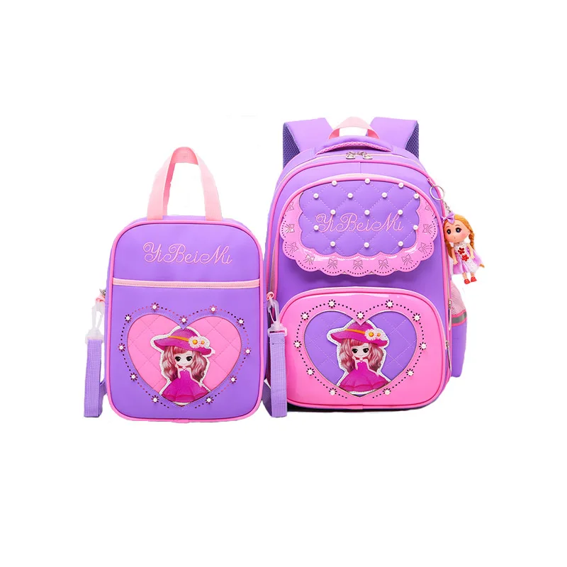 Детский ортопедический школьный рюкзак для девочек, Стильные Детские ранцы, водонепроницаемый нейлоновый школьный рюкзак для девочек с му...