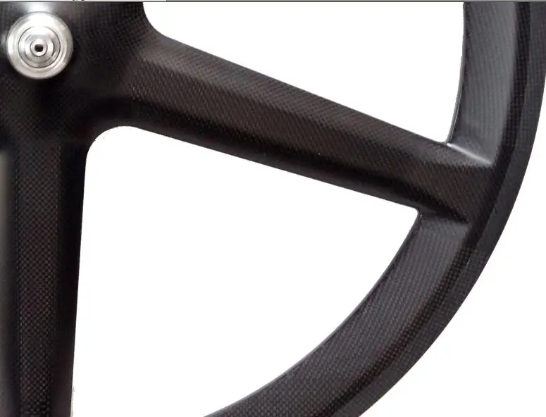 Углеродное 5 спицевое колесо дорожное фиксированное зубчатое полностью