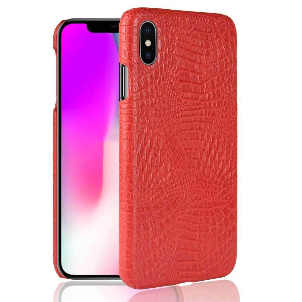Чехол из кожи крокодила для iPhone X XS XR MAX Роскошный Ретро чехол крокодиловой