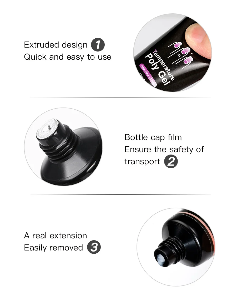 ROSALIND Poly Gel Of Nails Extension Temperature Change Acrylic Builder Hybrid Varnish Base Top Gel Nail Polish For Manicure Set