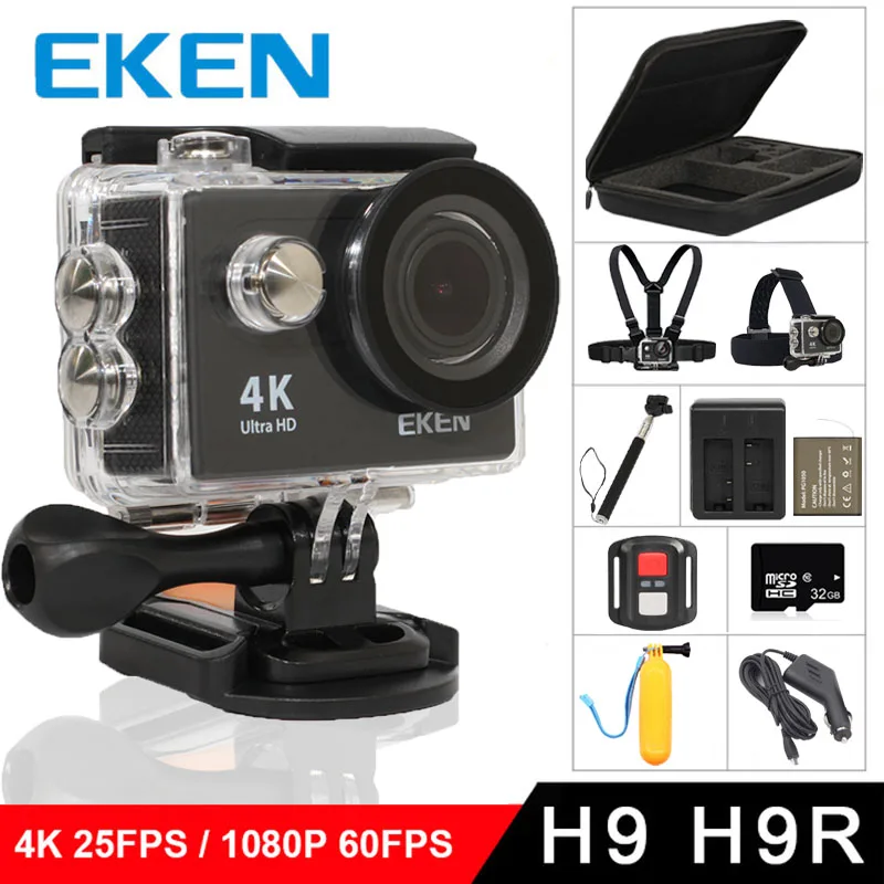 EKEN H9R/H9 экшн камера Подводный Водонепроницаемый Ultra HD 4 K/25fps WiFi 2 0 &quot170D шлем