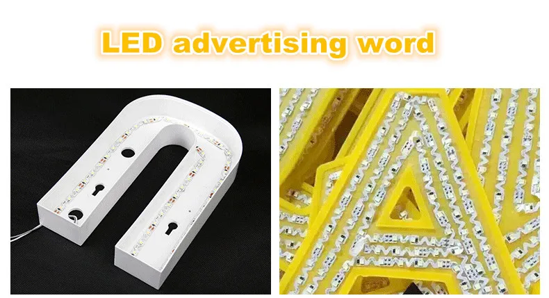 2835 S форма светодиодные ленты DC12V Гибкие Рекламные светоизлучающие word lightbox resinword