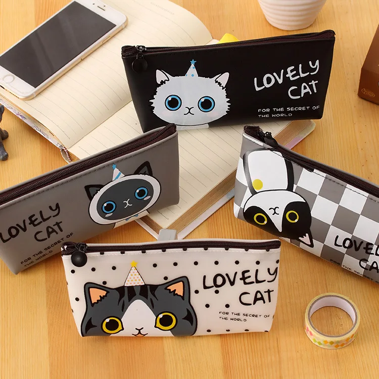 

AAGU 1PC Lovely Cat Pencil Bags Pencil Cases Cute Pencil Pouch Stationery Case Pen Case School Supplies Girls Cosmetic Bag