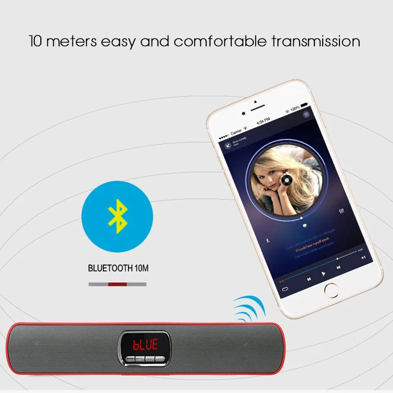 TOPROAD портативный Bluetooth динамик 3D стерео объемный звук домашние аудио колонки
