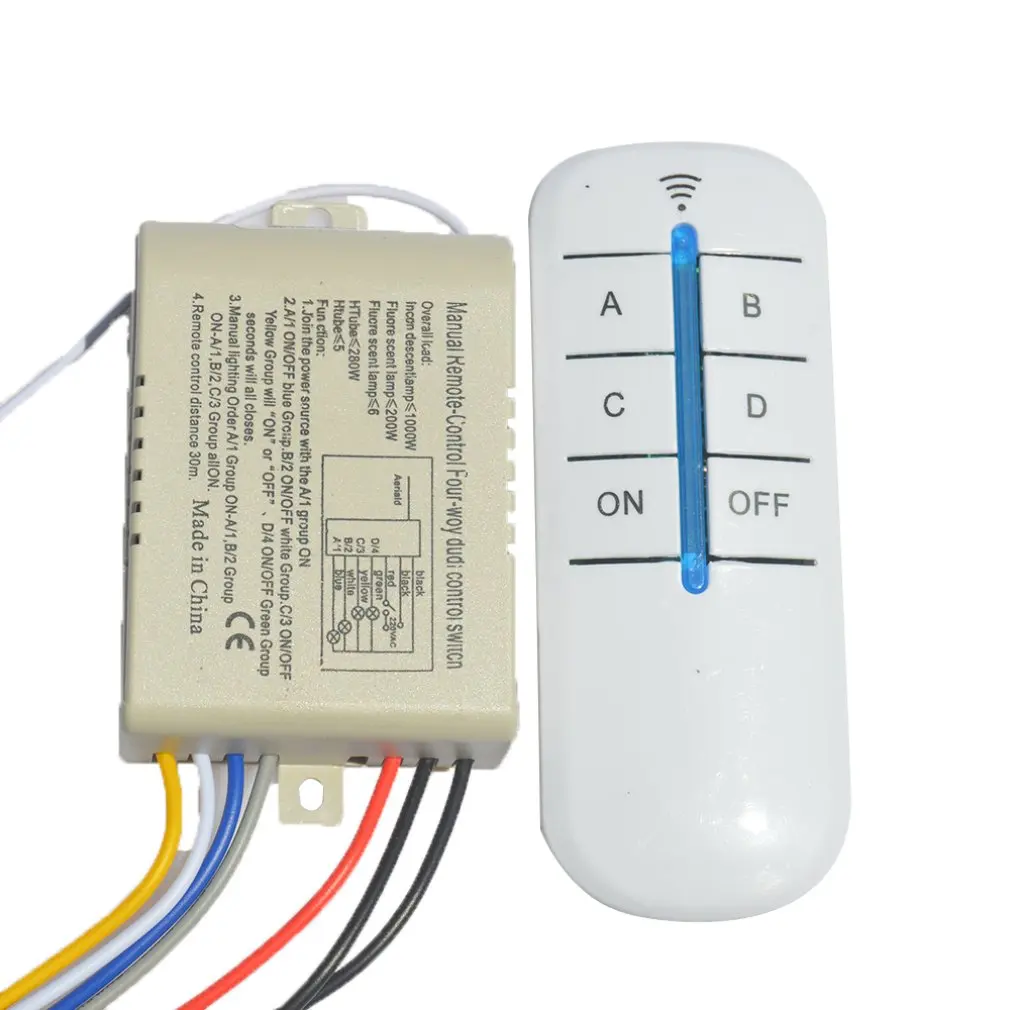 Four-Way Remote Control Switch 220V Lamp Digital Drop Shipping Sale | Обустройство дома