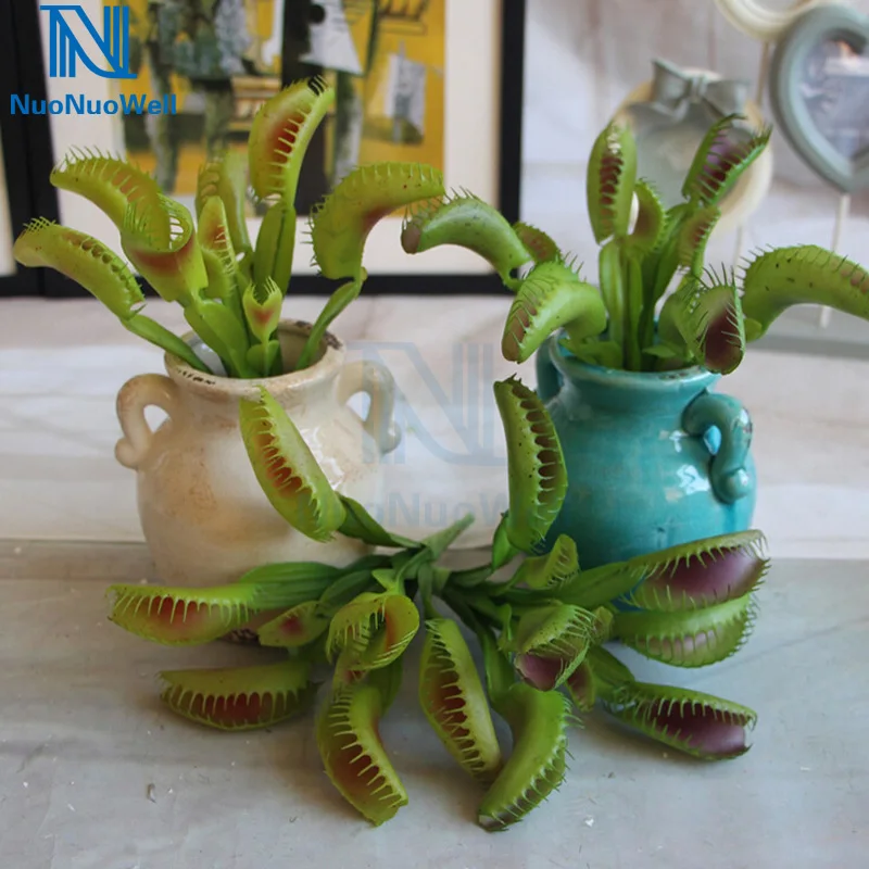Искусственное растение NuoNuoWell 9 5 дюймов венерина Flytrap зеленое/фиолетовое средство