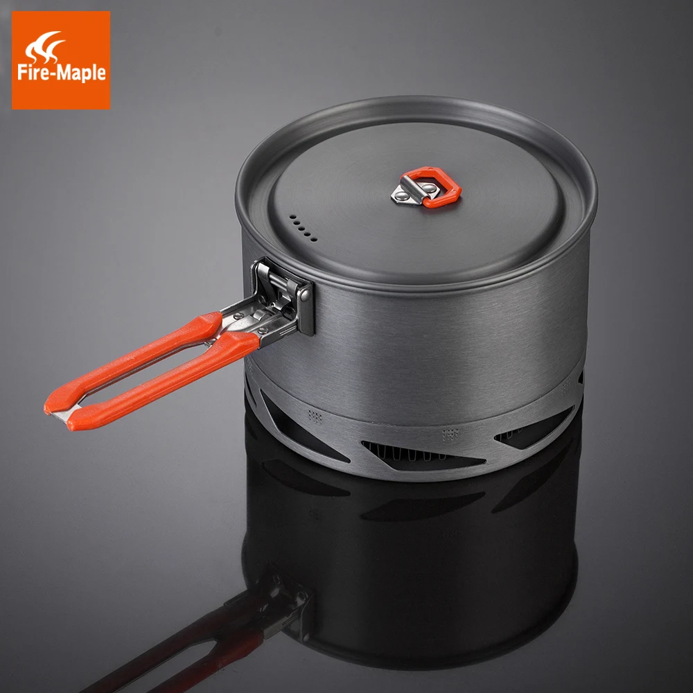 Fire Maple Feast Series K2 1.5L Outdoor Portable Foldable Handle Heat Exchanger Pot Camping Kettle Picnic Cookware 338g FMC-K2
