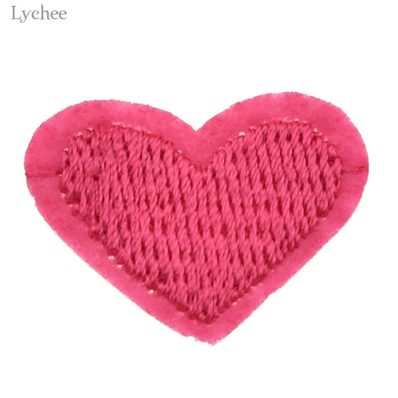 Lychee 10 шт. нашивка в виде розового сердца для одежды пришивные аксессуары одежда