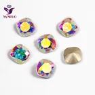 4470 квадратные Хрустальные стеклянные бусины в форме подушки, прозрачные кристаллы для шитья, Необычные камни с настройками когтей для шитья одежды