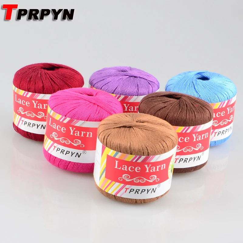 TPRPYN 1 шт. = 50 г 100% хлопчатобумажная кружевная пряжа для ручного вязания 5 # тонкая