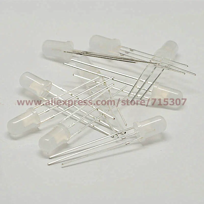 PHISCALE 50 шт. 5 мм красный/зеленый двухцветный светодиодный общий анод Круглый с