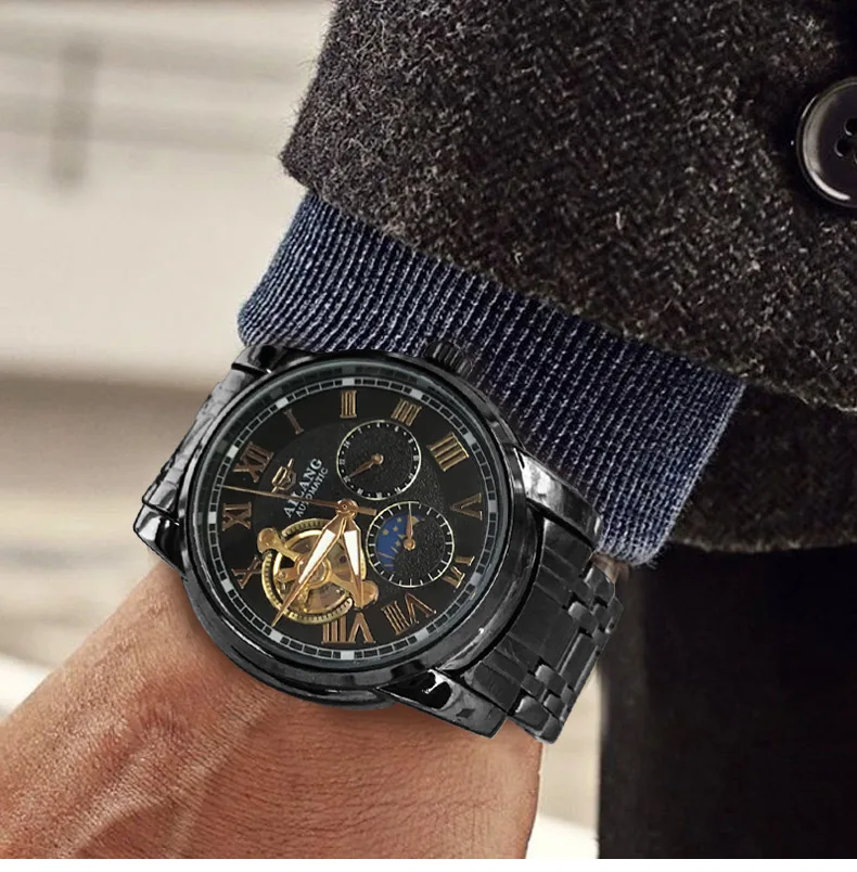 AILANG деловые часы Мужские автоматические светящиеся часы мужские Tourbillon водонепроницаемые механические часы Топ бренд relogio masculino