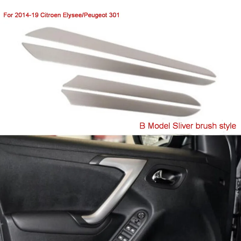 B Style Silver Tonlinker накладки на межкомнатные двери для Citroen C-Elysee/peugeot 301-19 автомобильный Стайлинг 4 шт. наклейки из нержавеющей стали - Название цвета: B Style Silver